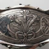Art Nouveau silver bronze planter