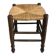 Wooden stool with a straw seat
