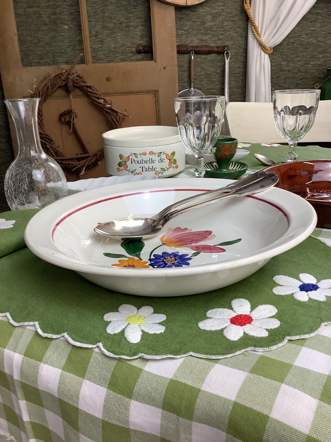 Old hollow dish made in France Digoin Sarreguemines