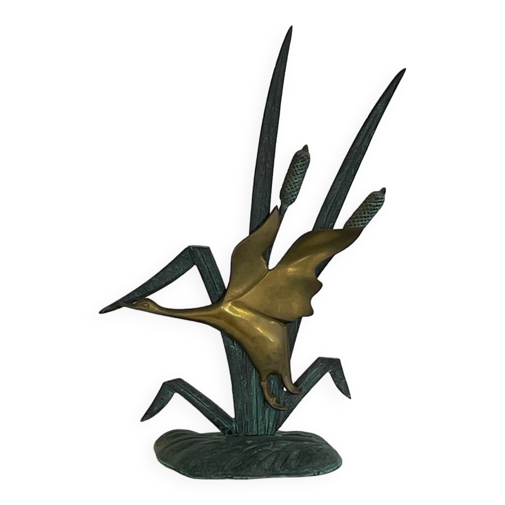 Art deco birds in brass and wrought iron