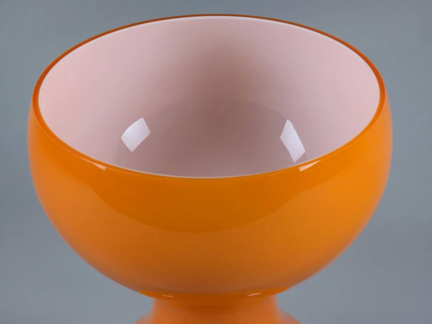 1970s Italian Space-Age Orange Glass Mushroom Vase