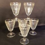 6 old bistro glasses