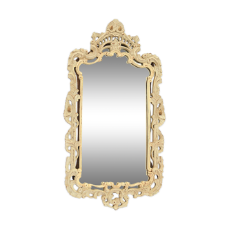 White lacquered wood mirror