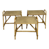 Bamboo and rattan side table / end table