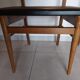 5 Scandinavian style chairs, wood and black faux leather.