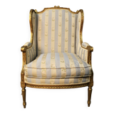 Louis xvi style winged bergère in golden wood