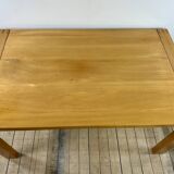 Extendable table in solid oiled elm by maison regain 1970