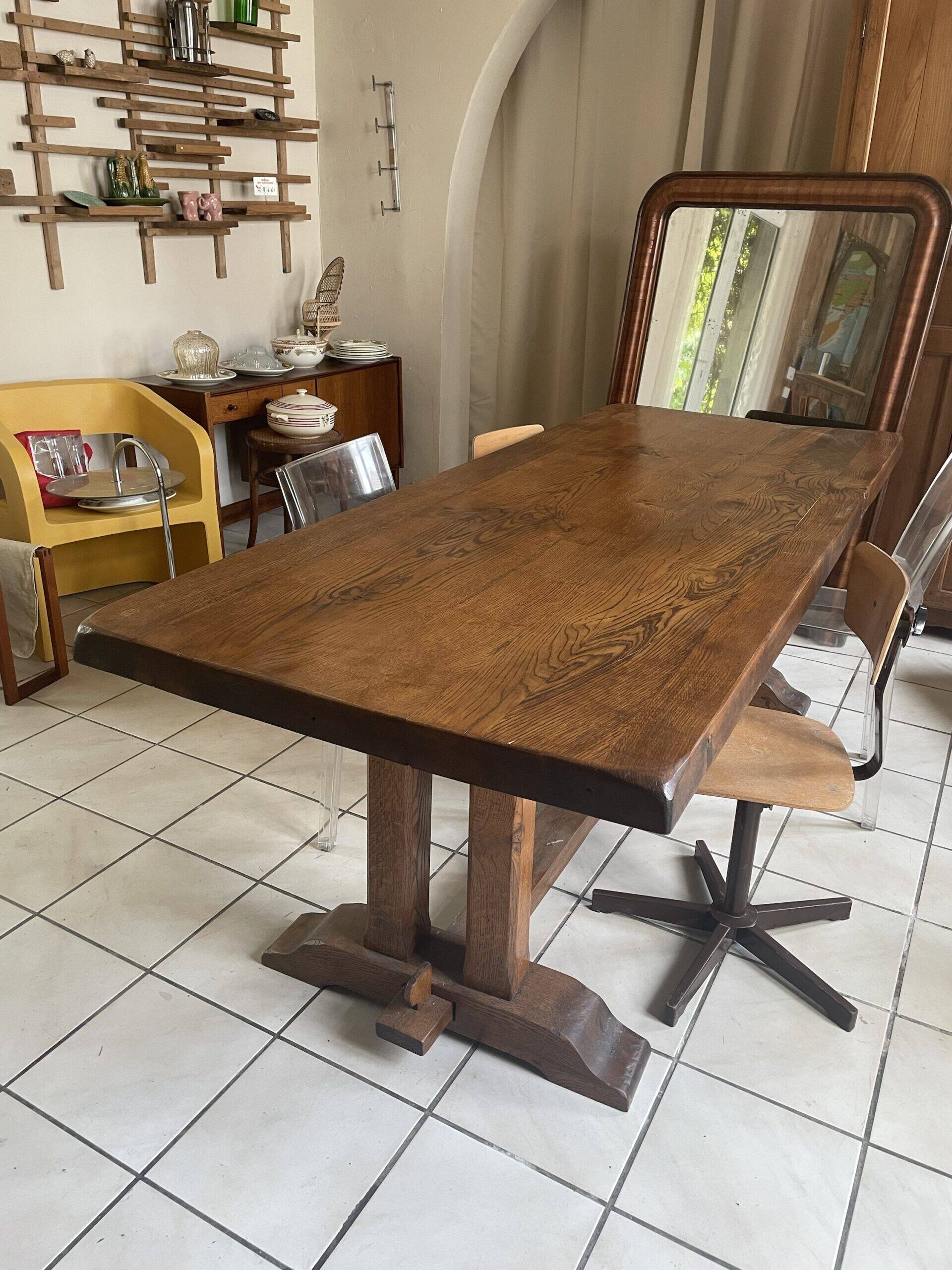 Solid wood farmhouse table