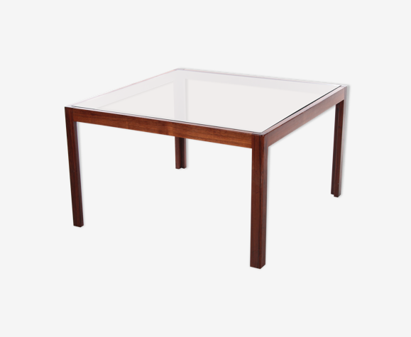 Danish Design Coffee Table Rosewood With Glass 1960s Selency Danish Design Coffee Table Rosewood, Danish Design Coffee Tables