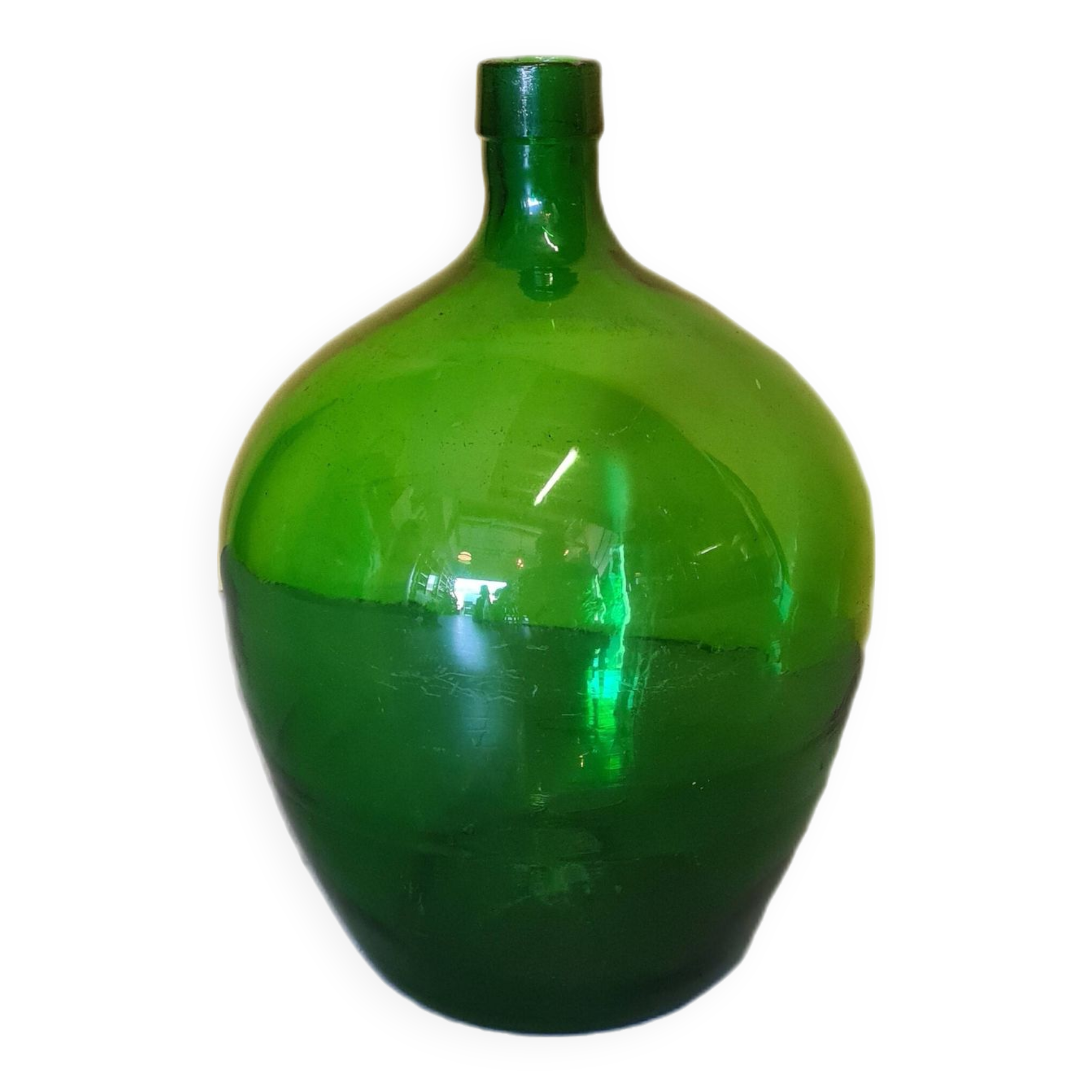 Small Model Green Glass Yeast Bottle, 1950s