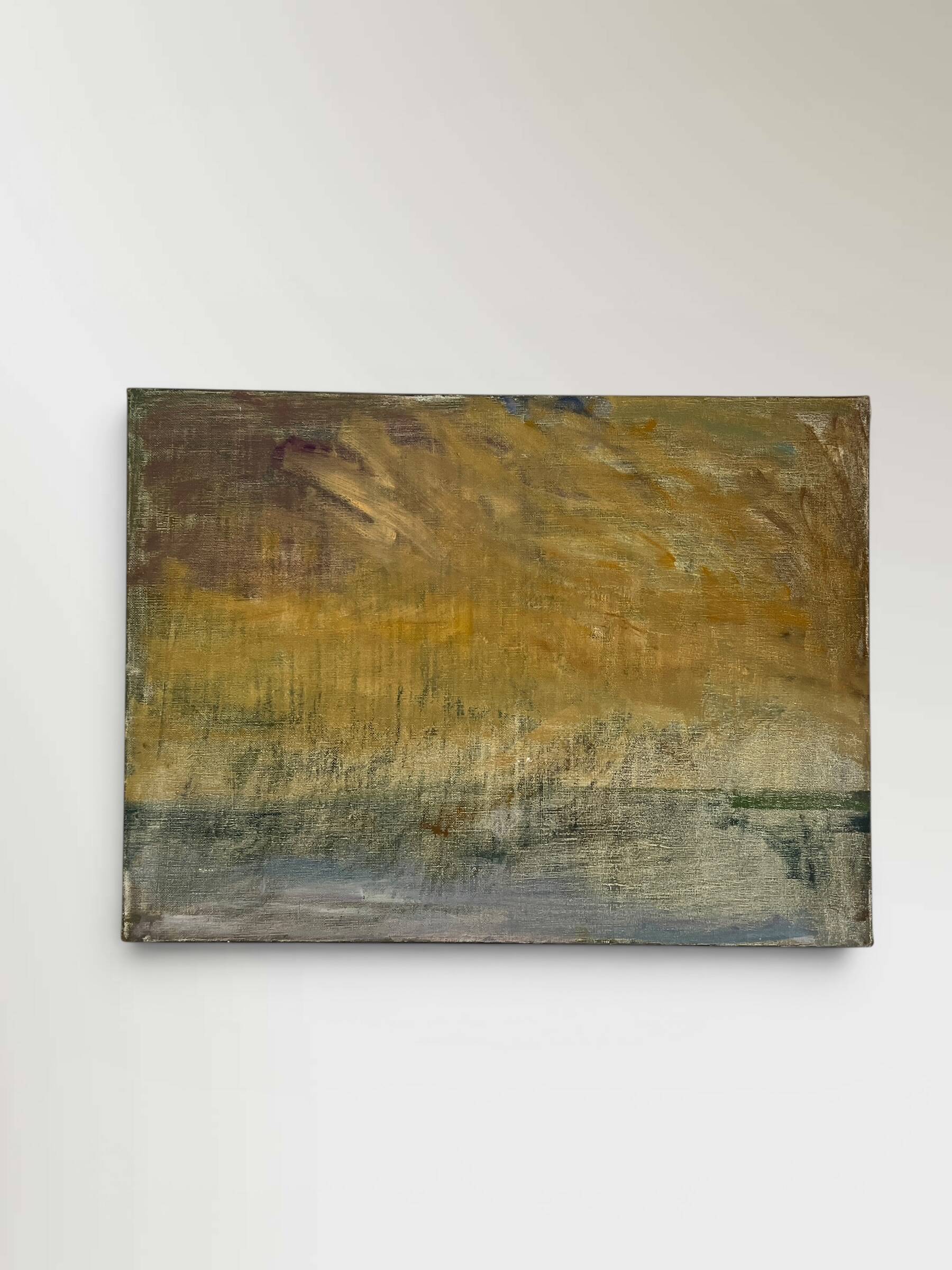 Tableau abstrait sur toile, technique mixte vers 1970
