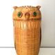 Wicker basket shape owl design 70s