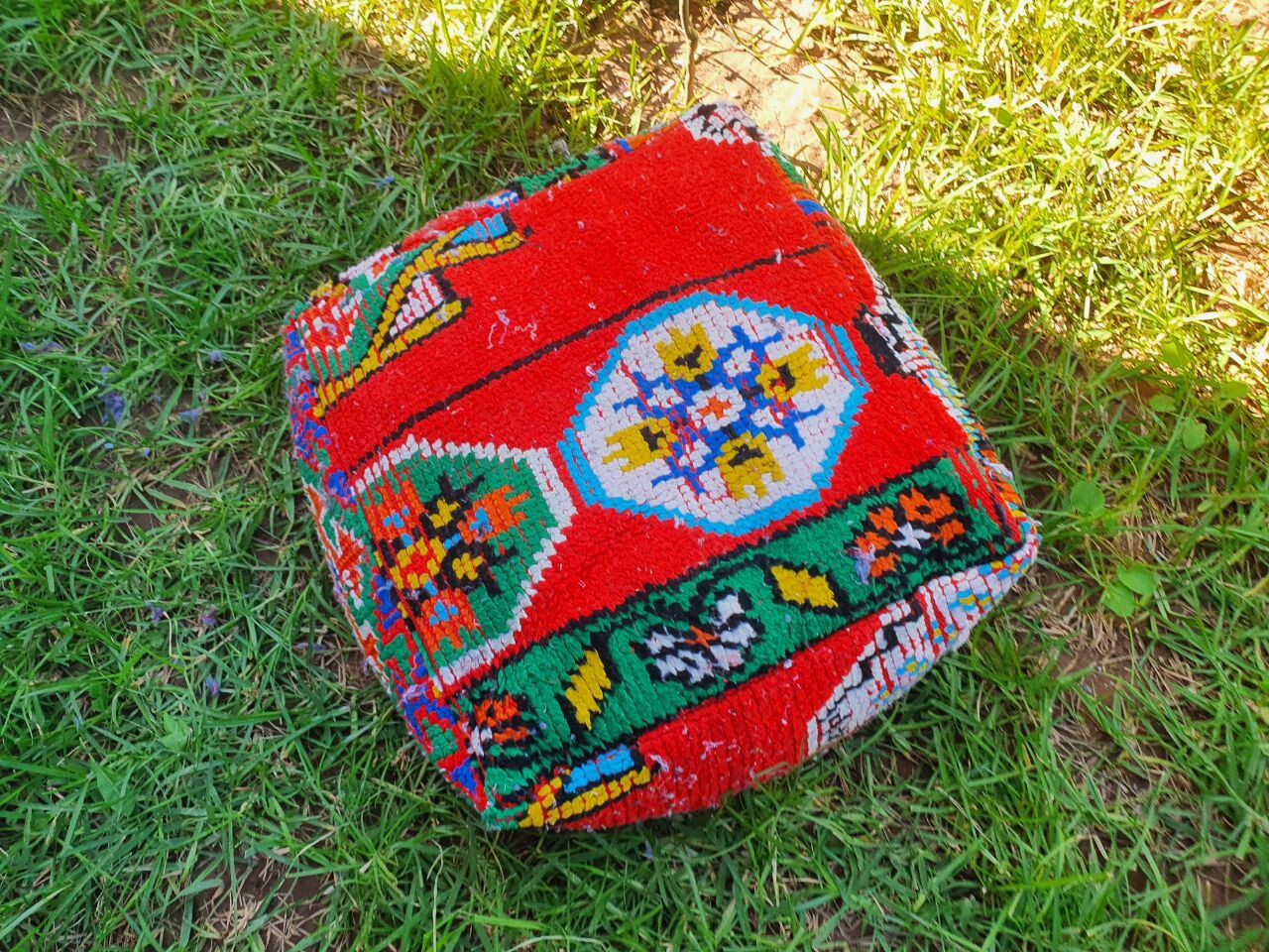 Moroccan carpet pouf