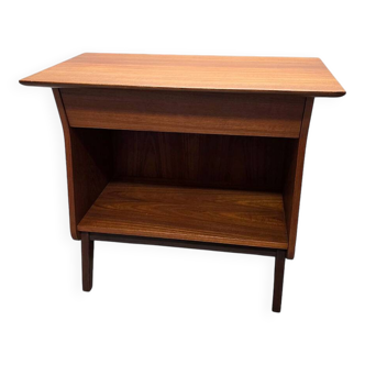 Armoire murale vintage en placage teck avec tiroir, datant des années 1960.