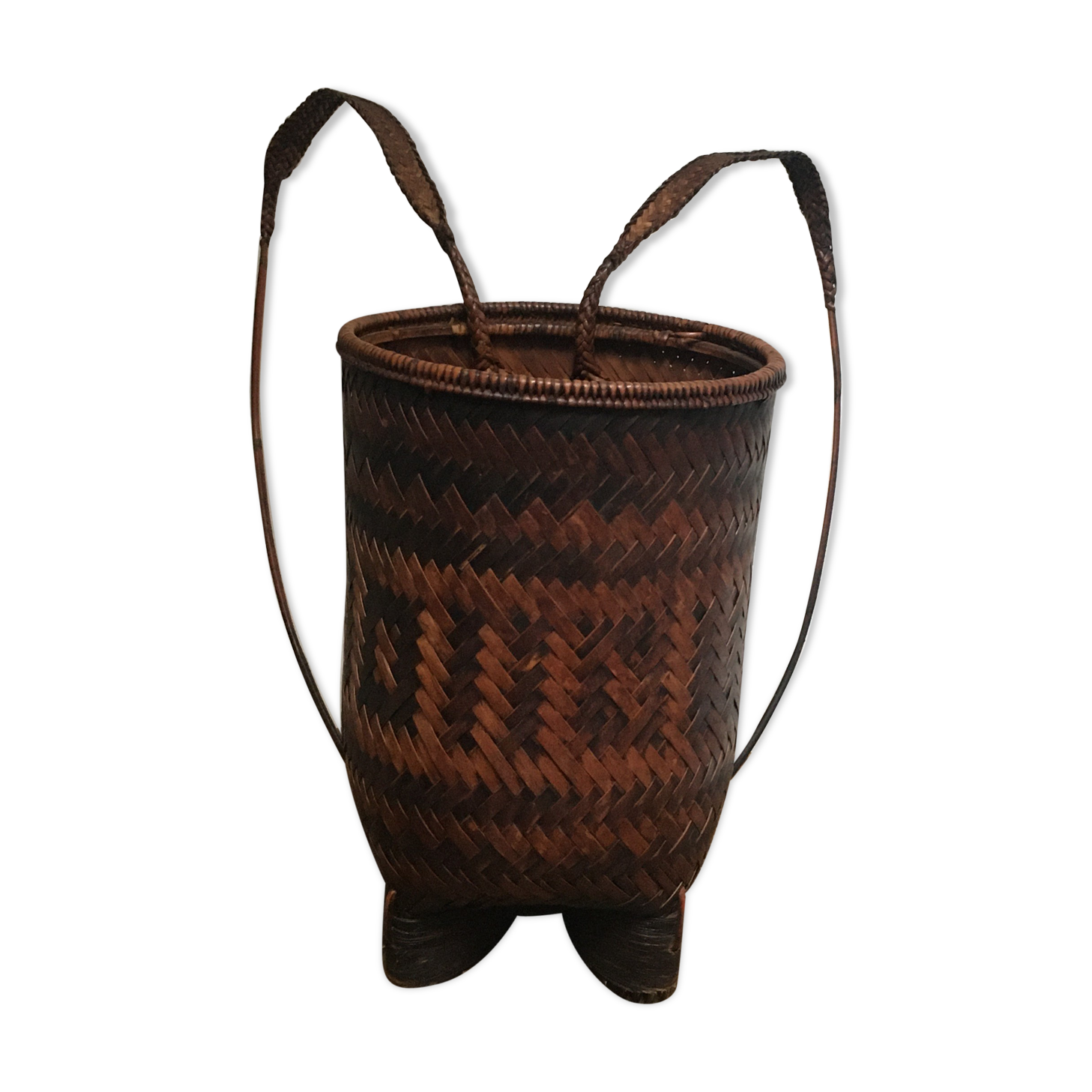 Ancient Japanese woven bamboo basket