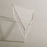 Set of Three French White Metal Side Tables by Mathieu Matégot, 1950s