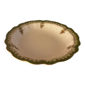 Green Limoges porcelain serving dish with gilt trim