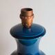 Lampe de table en céramique bleue France 1970
