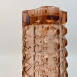 Large pink glass vase in Art Deco style