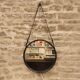 Miroir cuir de Jacques Adnet, vintage 1950