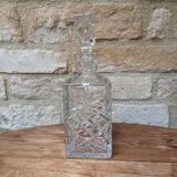 Old square cut crystal carafe with stopper 1l