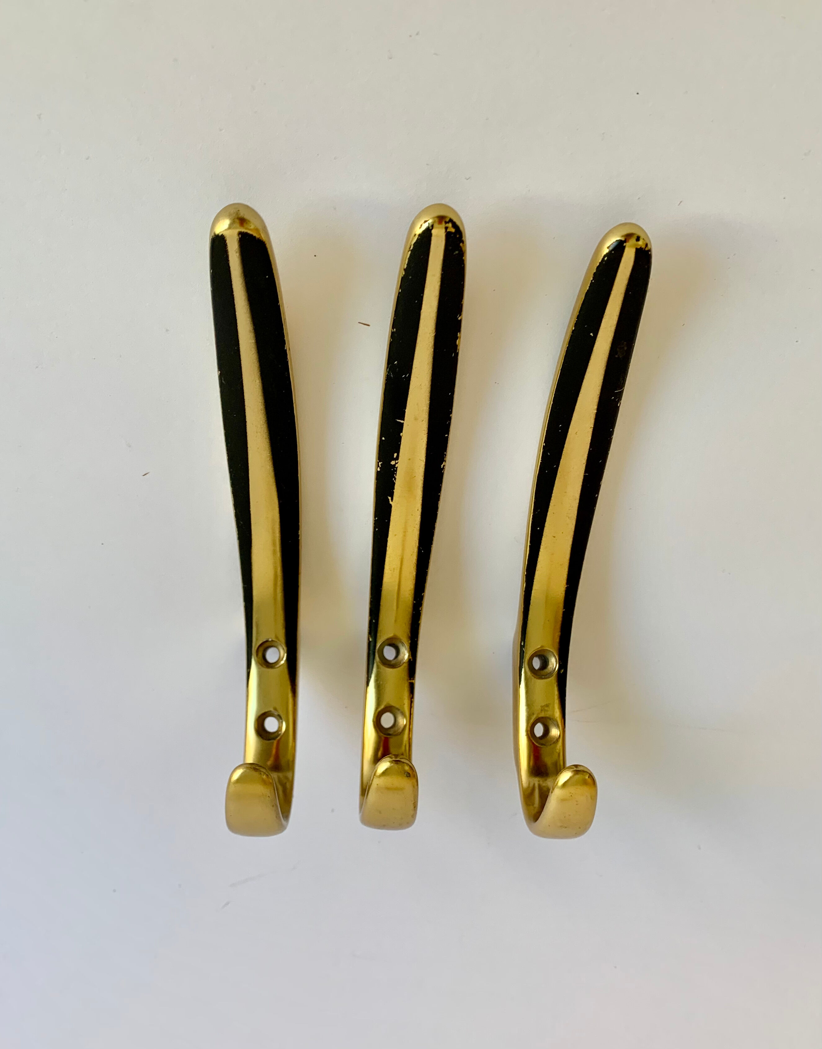 Coat wall hook, set of 3, 1950s