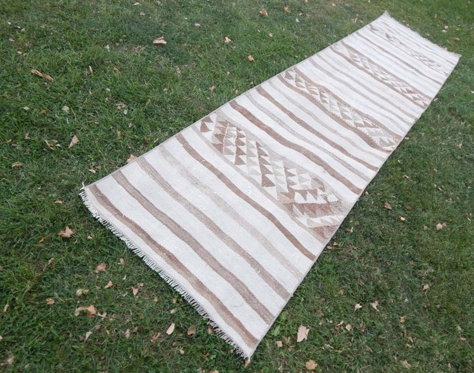 Vintage Turkish hallway rug 84x337 cm
