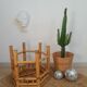Table appoint hexagonale en  bambou - vintage