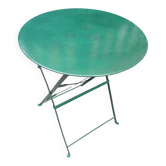 Jolie petite table de jardin pliante en fer entièrement rénovée 1980