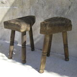 Pair of old rustic stools