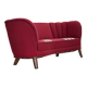 1960s, Danish 2-seater "Banana" sofa, furniture wool, oak wood legs.