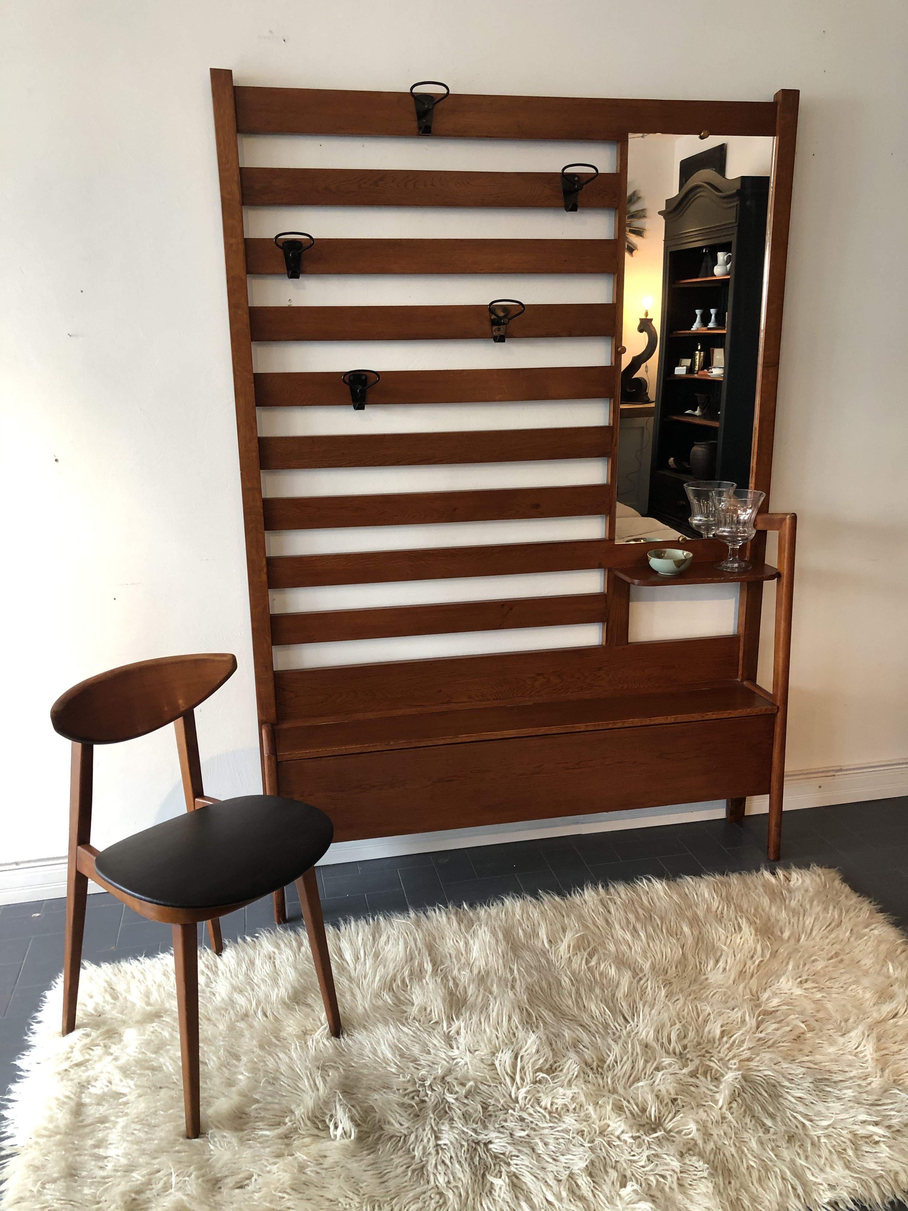 Vestiaire style scandinave, meuble d’entrée vintage