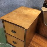 Hairdresser 1970s in teak and oak blond feet compass