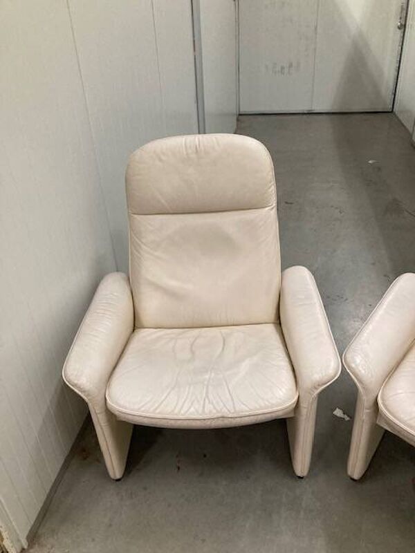 Exceptionnelle et rare paire de chaises longues réglables De Sede DS-50