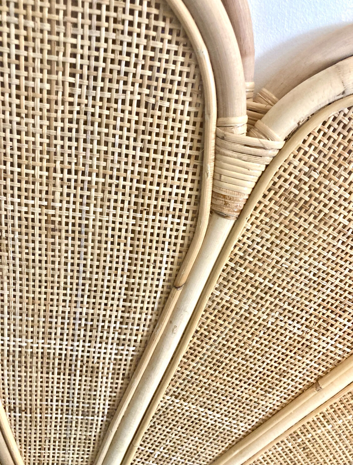 Canage headboard and rattan