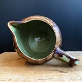 Bistro-style glazed stoneware pitcher