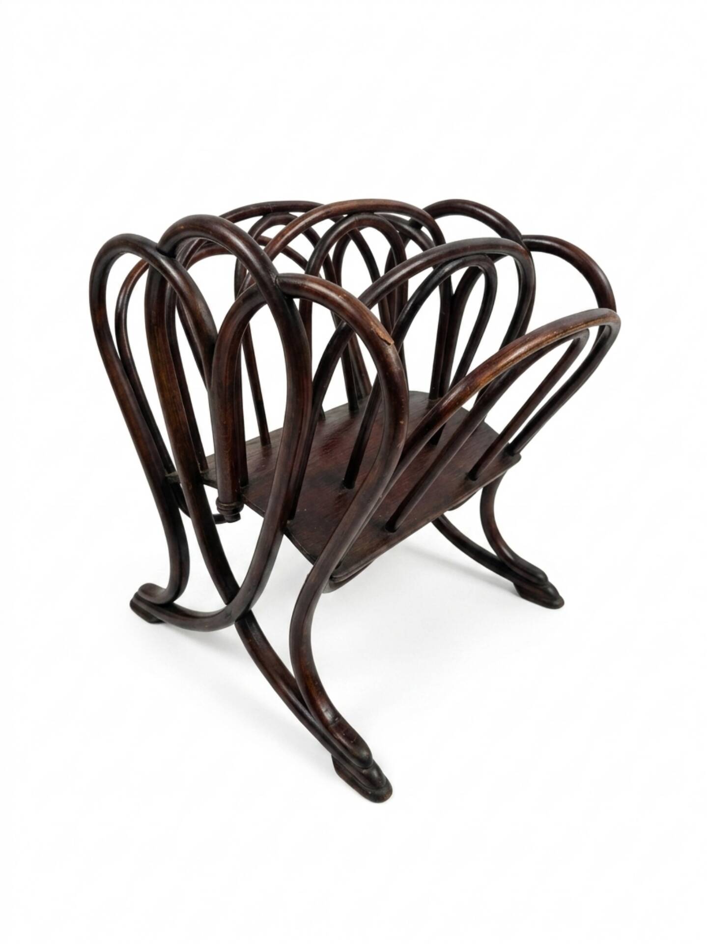 Thonet curved wood magazine rack Art Nouveau
