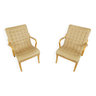 Pair of Mina armchairs by Bruno Mathsson, 1960s