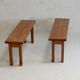 Pair of brutalist benches. Wood. France. Circa 1960.