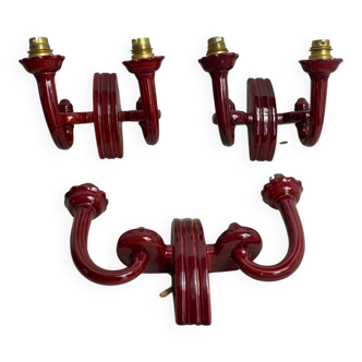 Art Deco ceramic wall lights, adjustable arms