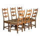 Brutalist Oak Dining Chairs by Henning Kjærnulf, 1960s, Set of 6
