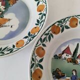 Pair of Saint Amandinoise deep dishes from the 50s