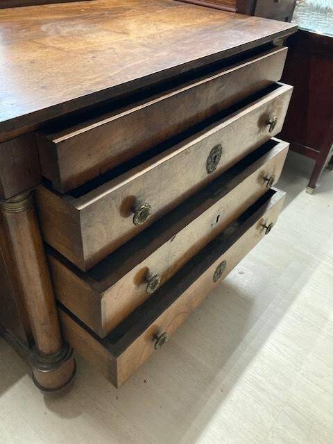 Empire style 4-drawer chest of drawers