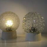 Pair of glass ceiling lamp