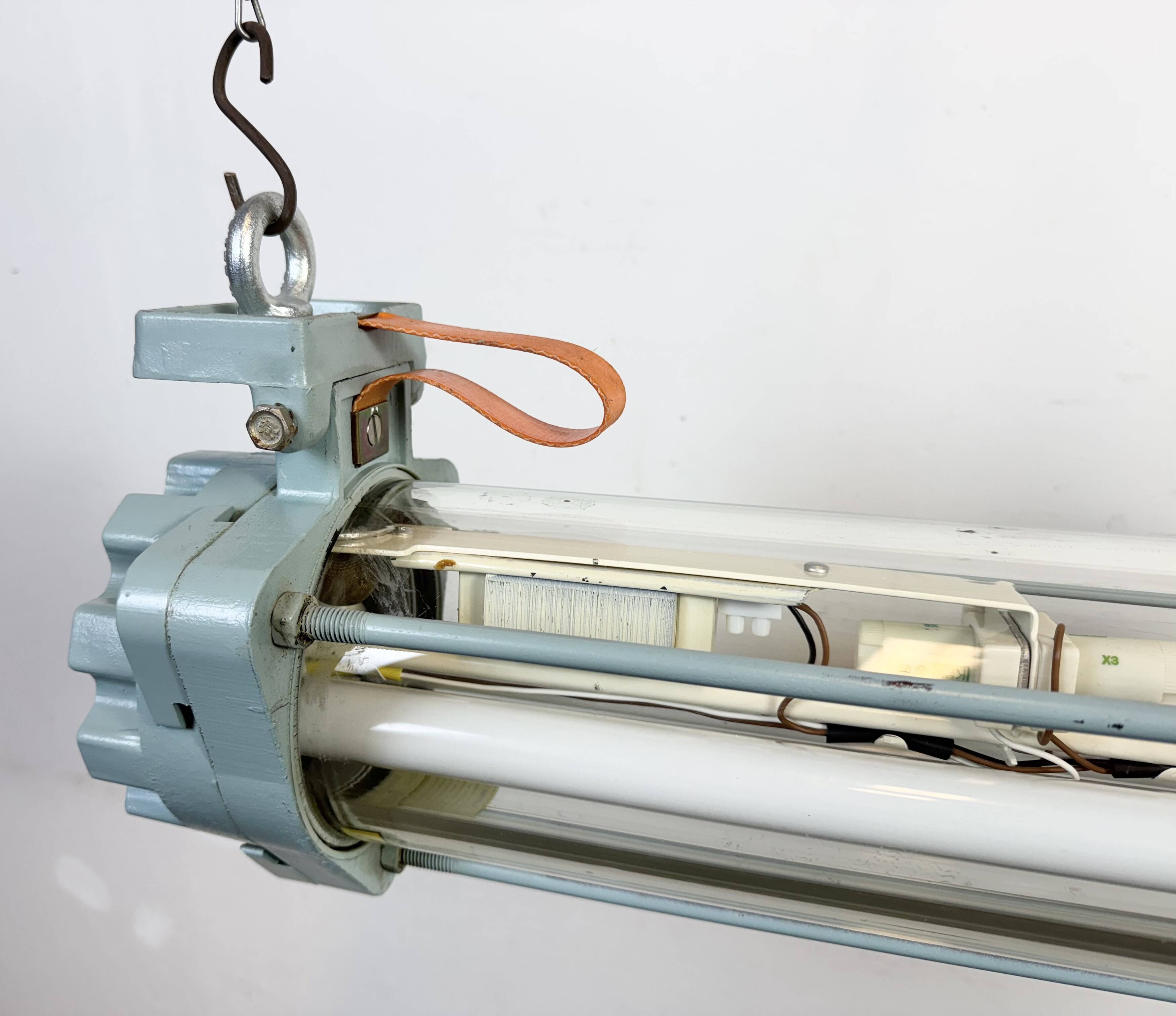 Industrial East German Fluorescent Tube Light From Leuchtenbau Wittenberg, 1980s