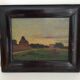 Old painting, countryside landscape