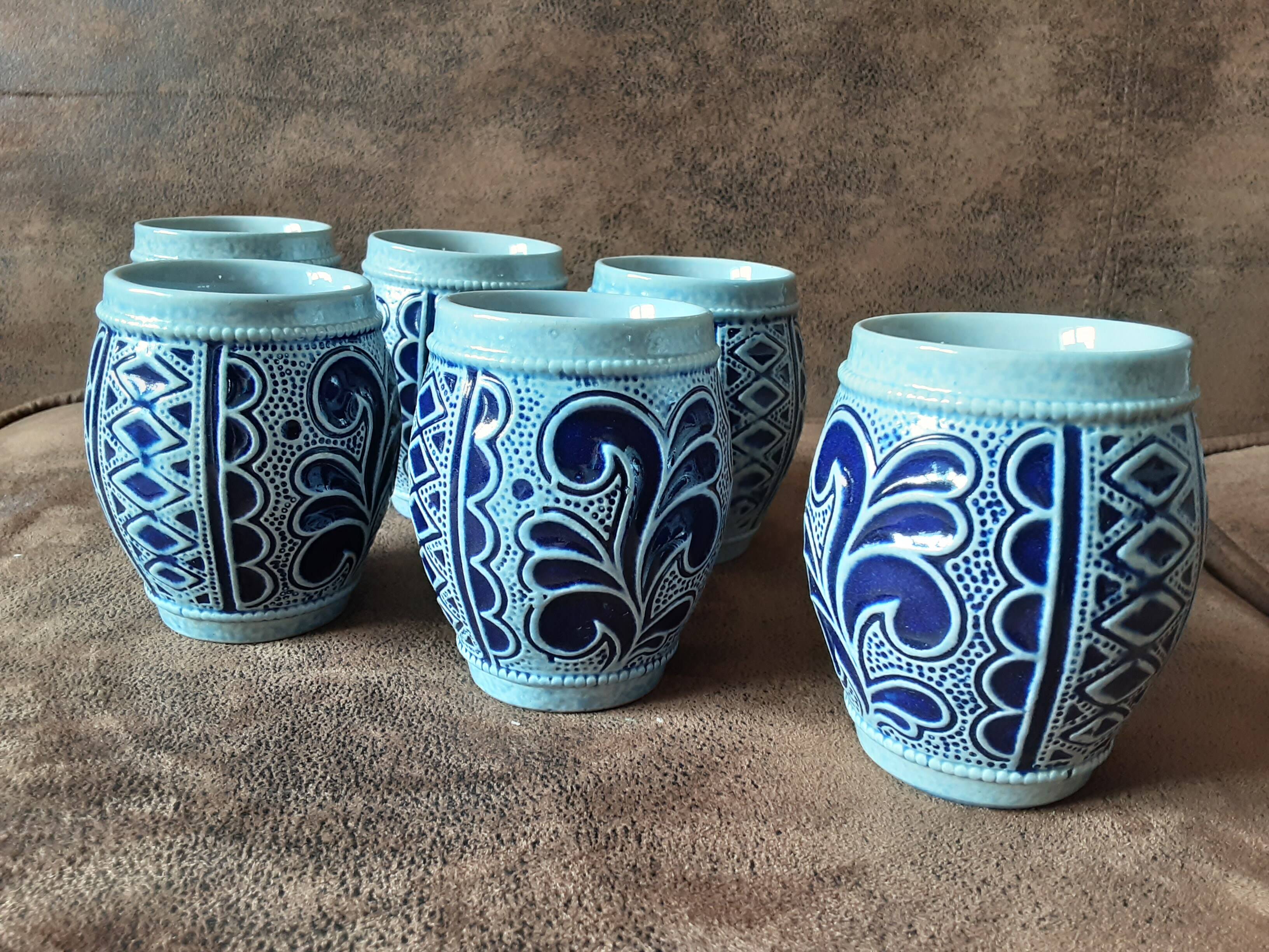 Set of 6 handmade ceramic cups