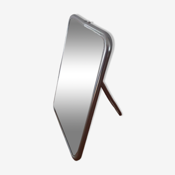 Chrome barber mirror to stand