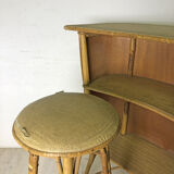 60's vintage rattan bar