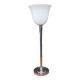 Lampe mazda chrome et opaline blanche art-dèco